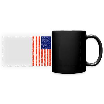 USA flag - Full Colour Panoramic Mug - black - Front