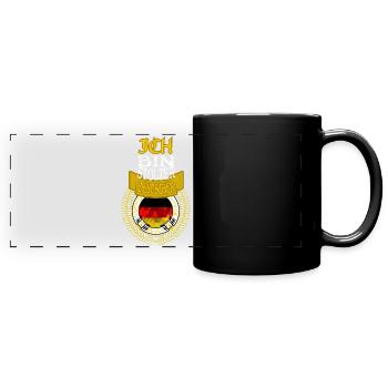 Stolzer deutscher schwarz rot gold Patriotismus - Panorama-Tasse farbig - Schwarz - Vorne