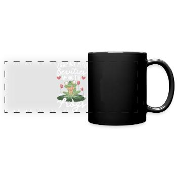 There are also beauties among the frogs Froggy - Full Colour Panoramic Mug - black - Front