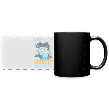 Geisterhafte Geheimnisse abstauben Hausmeister Hal - Panorama-Tasse farbig - Schwarz - Vorne