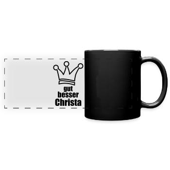 Christa - Panorama-Tasse farbig - Schwarz - Vorne