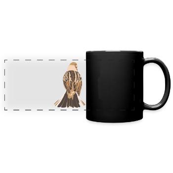 Bruant des roseaux logo - Mug panoramique uni - noir - Devant
