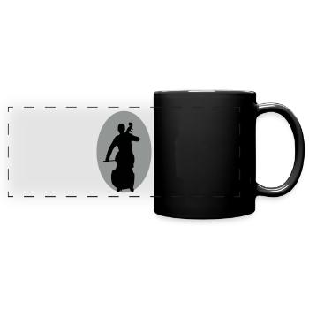 Kontrabass - Panorama-Tasse farbig - Schwarz - Vorne