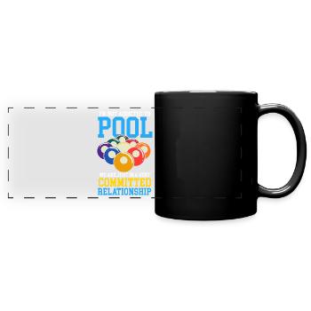 Pool Player Cue Sport Billard - Panorama-Tasse farbig - Schwarz - Vorne