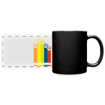 Rainpaw Regenbogen Hundepfote Hund - Panorama-Tasse farbig - Schwarz - Vorne