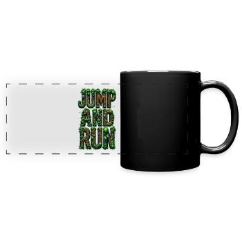 jump and run - Full Colour Panoramic Mug - black - Front