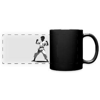 Karaté Enfant Combattant - Arts Martiaux Sports Autocollant - Mug panoramique uni - noir - Devant