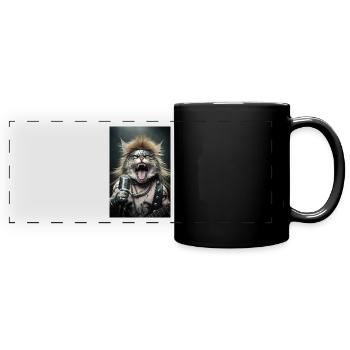 Cat Heavy Metal Singer Rock Cool Guitar Music - Full Colour Panoramic Mug - black - Front