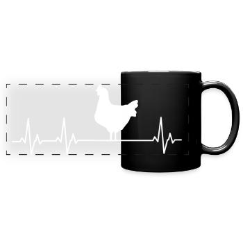 Heartline hen - Full Colour Panoramic Mug - black - Front