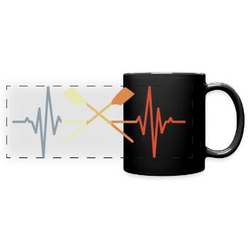Vintage Rowing Pulse Rate - Full Colour Panoramic Mug - black - Front