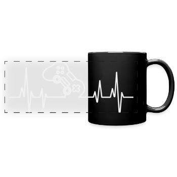 Gamer Heartbeat Heartbeat Gamer Gamer Player - Full Colour Panoramic Mug - black - Front
