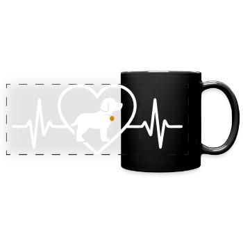 Dog Heart Silhouette Dog Lover Companion - Full Colour Panoramic Mug - black - Front