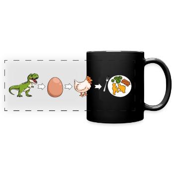 Évolution du dinosaure à la pépite de dinosaure - Mug panoramique uni - noir - Devant