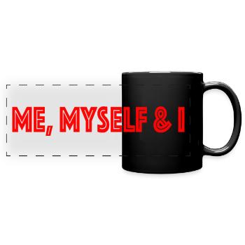 me myself & I - Panorama-Tasse farbig - Schwarz - Vorne