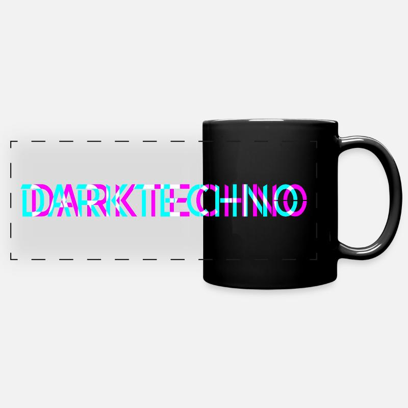 Techno - Techno music - Rave - Dark Techno - Panorama-Tasse farbig - Schwarz