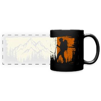 Mountain Explorer Silhouette T-Shirt - Panorama-Tasse farbig - Schwarz - Vorne