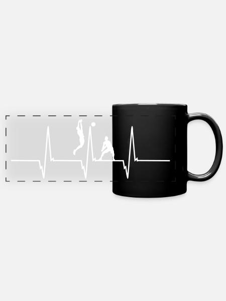 Volley-ball Heartbeat Hommes Volley-ball Hommes - Mug panoramique uni - noir