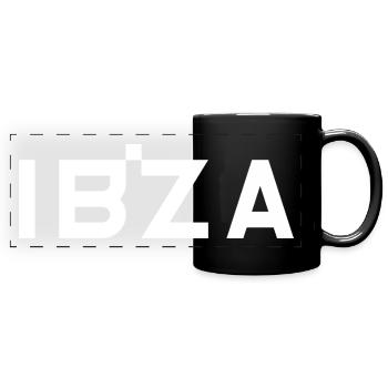 IBIZA – Balearische Inseln – Spanien - Panorama-Tasse farbig - Schwarz - Vorne