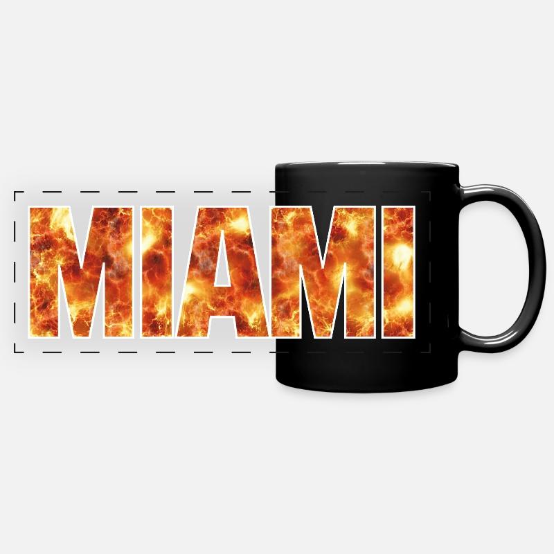 Miami - Panorama-Tasse farbig - Schwarz