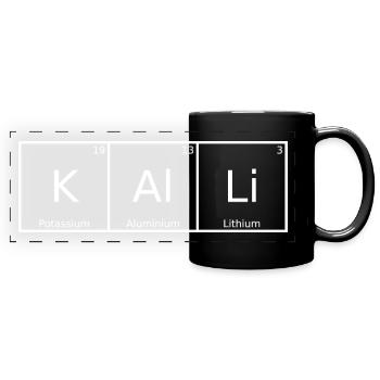 Kalli Nom Prénom Chimie Tableau périodique Éléments - Mug panoramique uni - noir - Devant