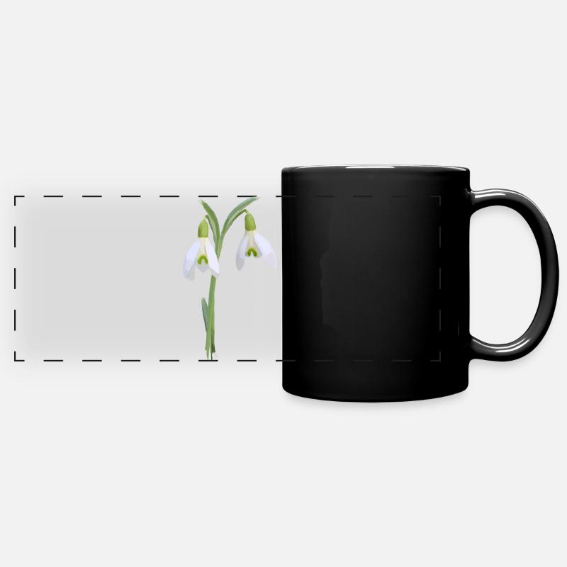 snowdrop - Full Colour Panoramic Mug - black