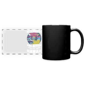 Hawaï - Mug panoramique uni - noir - Devant