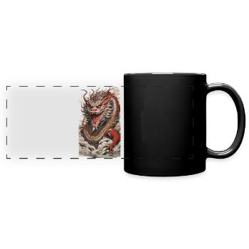 Asiatischer Drache Japan Stil Streetwear Retro - Panorama-Tasse farbig - Schwarz - Vorne