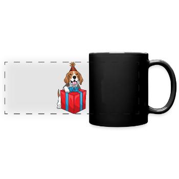 Forfait anniversaire Beagle - Mug panoramique uni - noir - Devant
