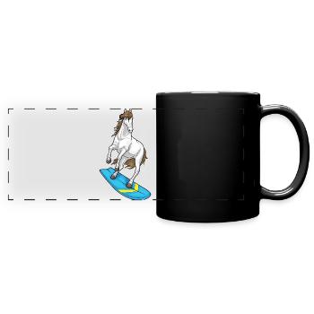 Surf Surf Surf Été - Mug panoramique uni - noir - Devant