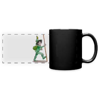 The green wanderer "GreenVagrant" on the move - Full Colour Panoramic Mug - black - Front