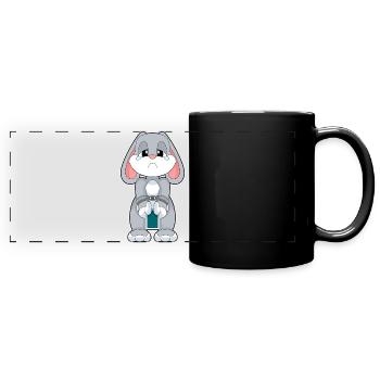 Bunny Poker Jeu de cartes de poker - Mug panoramique uni - noir - Devant