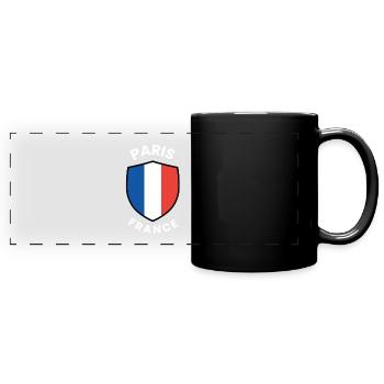 Pariser Flagge-Schild-Emblem - Panorama-Tasse farbig - Schwarz - Vorne