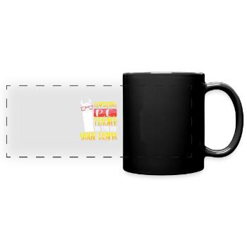 Lama Sportlehrer - Panorama-Tasse farbig - Schwarz - Vorne