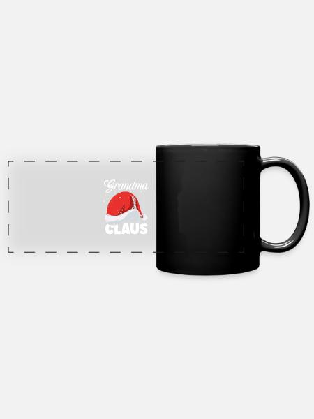Weihnachtsmann Oma - Panorama-Tasse farbig - Schwarz