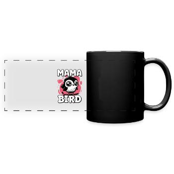Süßer Mama Vogel - Panorama-Tasse farbig - Schwarz - Vorne