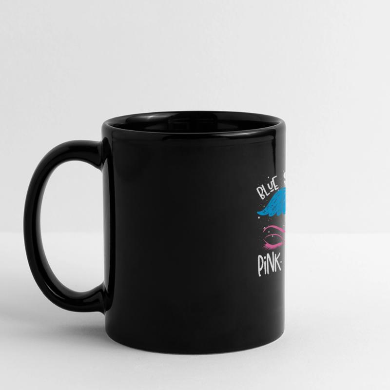 Blaue Stäbe Oder Rosa Wimpern Panorama-Tasse farbig