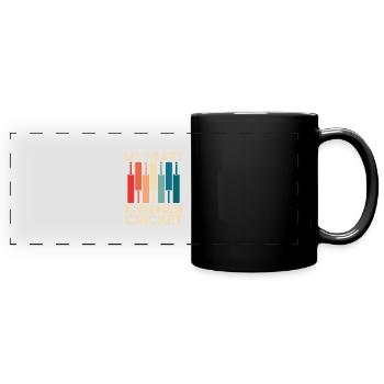 Mon cœur bat pour le cricket - Mug panoramique uni - noir - Devant