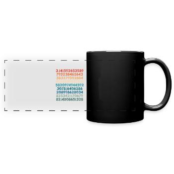Nombres Pi dans de nombreuses couleurs - Mug panoramique uni - noir - Devant