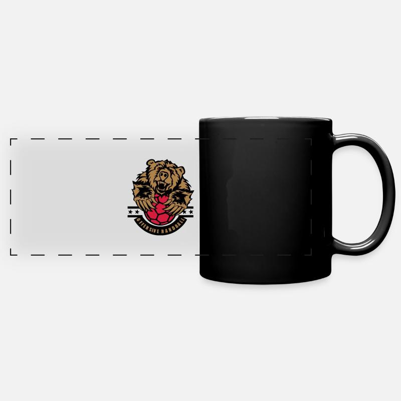 handball bear offensive logo - Full Colour Panoramic Mug - black
