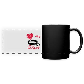 I love my slave - Halsband 2-farbig - Panorama-Tasse farbig - Schwarz - Vorne