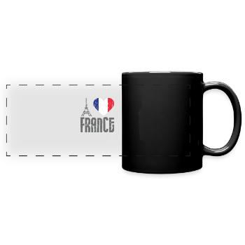 J'aime la france j'aime la france paris eiffeltum - Mug panoramique uni - noir - Devant