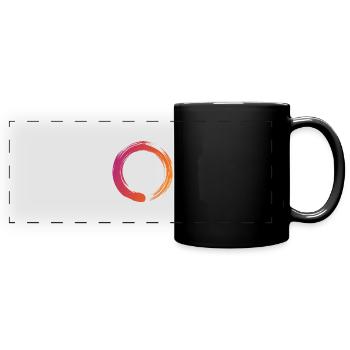 Zen Cirlce - Zen, Enso, Meditation, Buddhism - Full Colour Panoramic Mug - black - Front