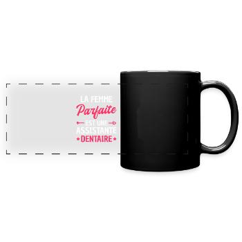 assistante dentaire - Mug panoramique uni - noir - Devant