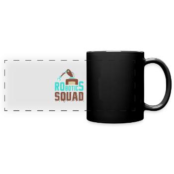 Robot Squad Ironic Robotics Ingenieur - Panorama-Tasse farbig - Schwarz - Vorne