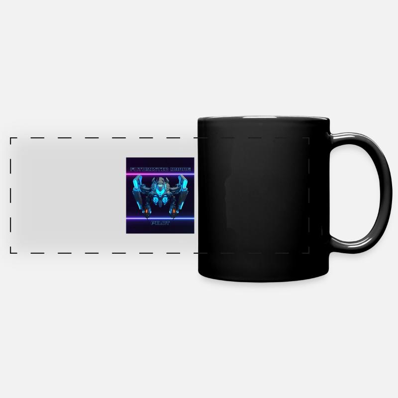 Futuristischer Drohnenpilot 2 - Panorama-Tasse farbig - Schwarz