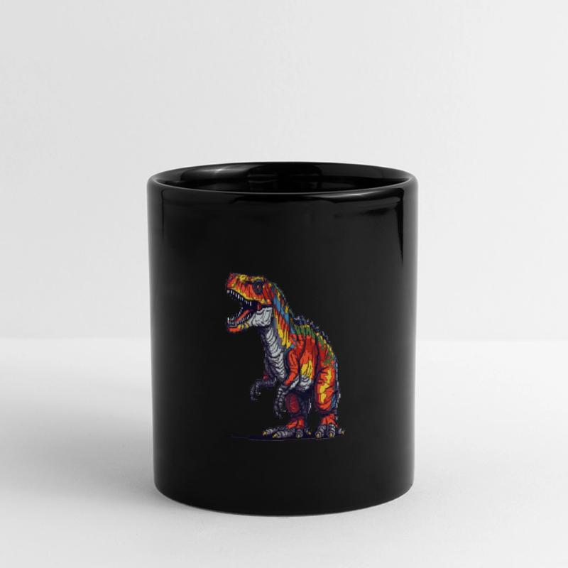 Dino in retro pixel graphics 8-bit or 16-bit Full Colour Panoramic Mug