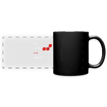 Eat Sleep Aim Repeat - Full Colour Panoramic Mug - black - Front