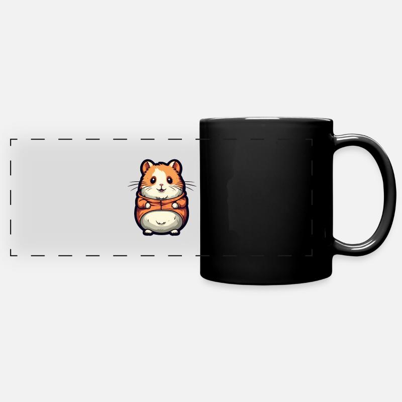 Cute hamster - Full Colour Panoramic Mug - black