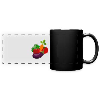 Gesunde Ernährung - Panorama-Tasse farbig - Schwarz - Vorne