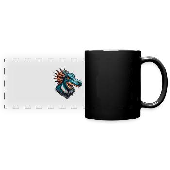 Cartoon dinosaur head - Full Colour Panoramic Mug - black - Front